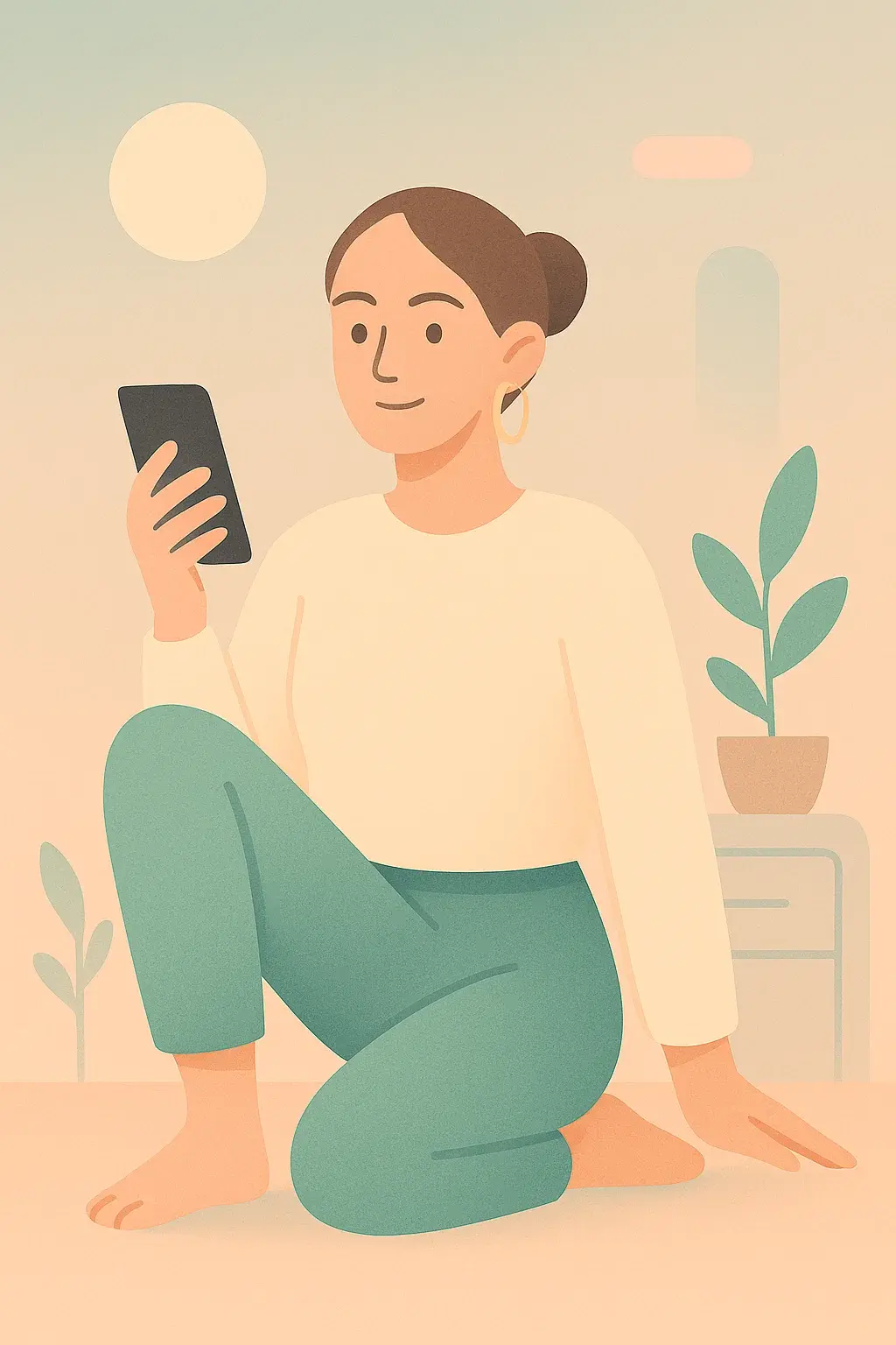 Woman using Preplify app for emergency preparation